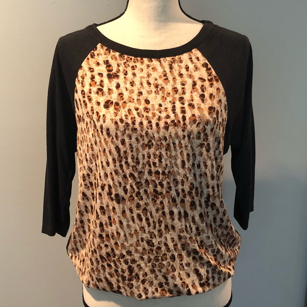 NWT Loft 3/4 Sleeve Leopard Tee